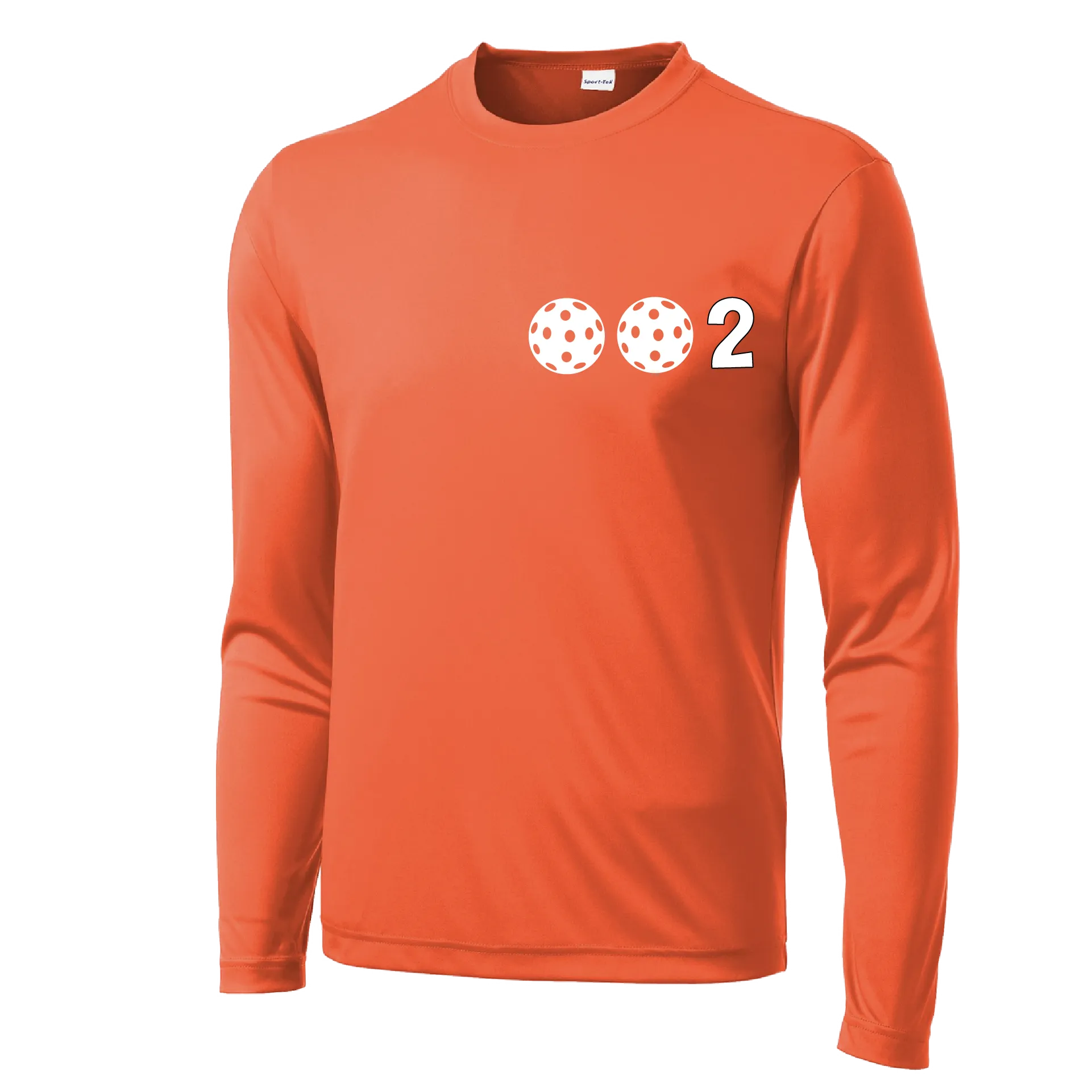 002 With Pickleballs (Yellow White Pink) Customizable | Men's Long Sleeve Athletic Shirt | 100% Polyester