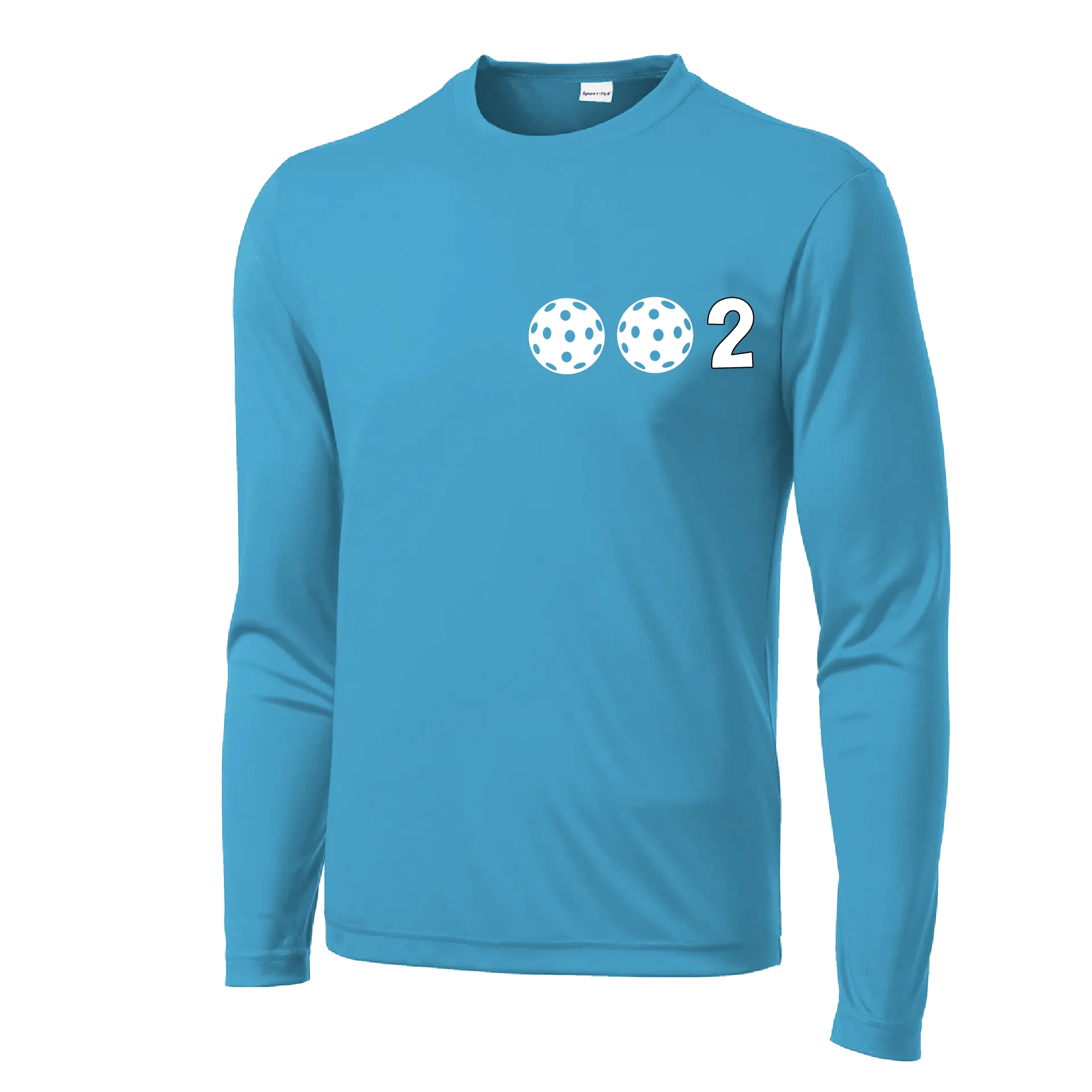 002 With Pickleballs (Yellow White Pink) Customizable | Men's Long Sleeve Athletic Shirt | 100% Polyester