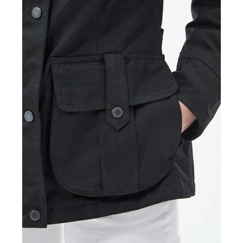 Barbour Winter Defence Ladies Wax Jacket - Black/Classic