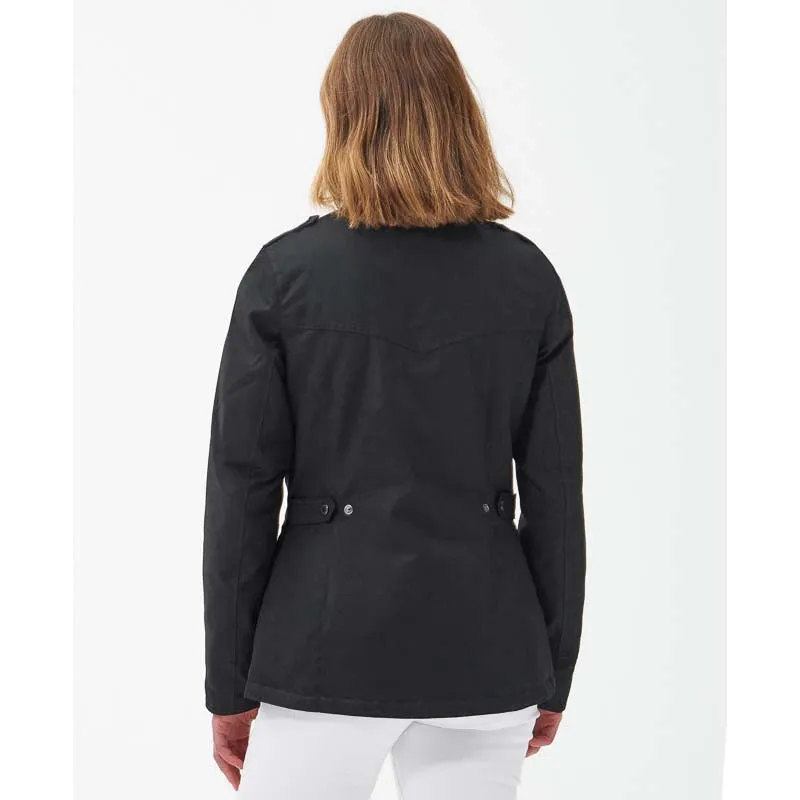 Barbour Winter Defence Ladies Wax Jacket - Black/Classic