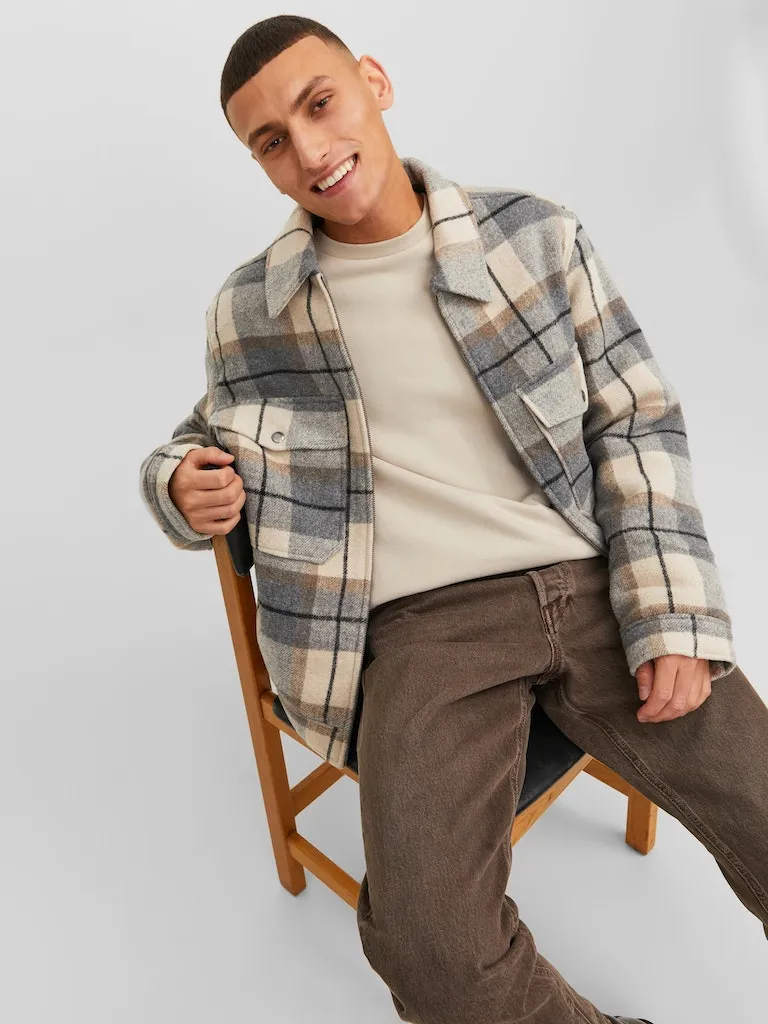Check Jacket - Lead Grey