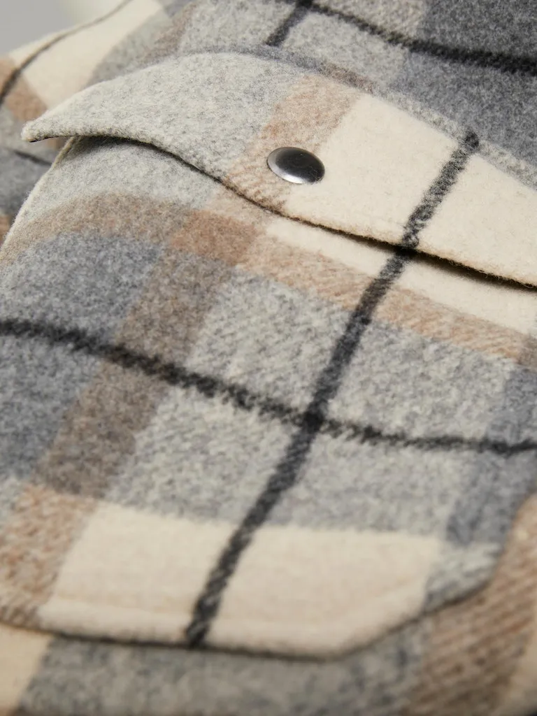 Check Jacket - Lead Grey