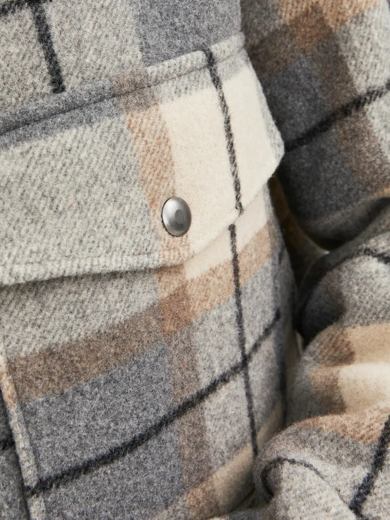 Check Jacket - Lead Grey