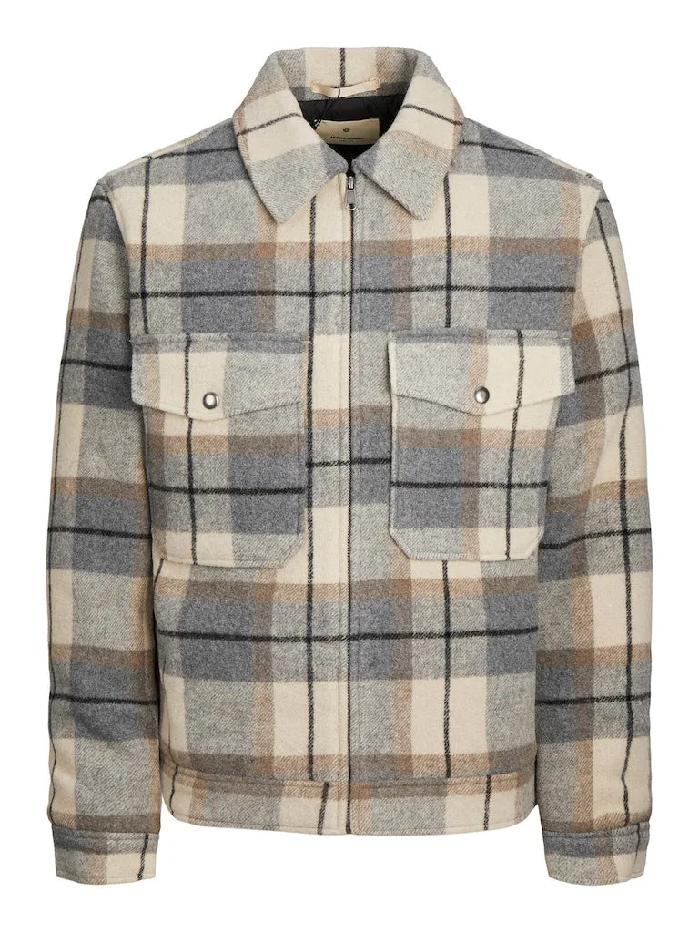 Check Jacket - Lead Grey