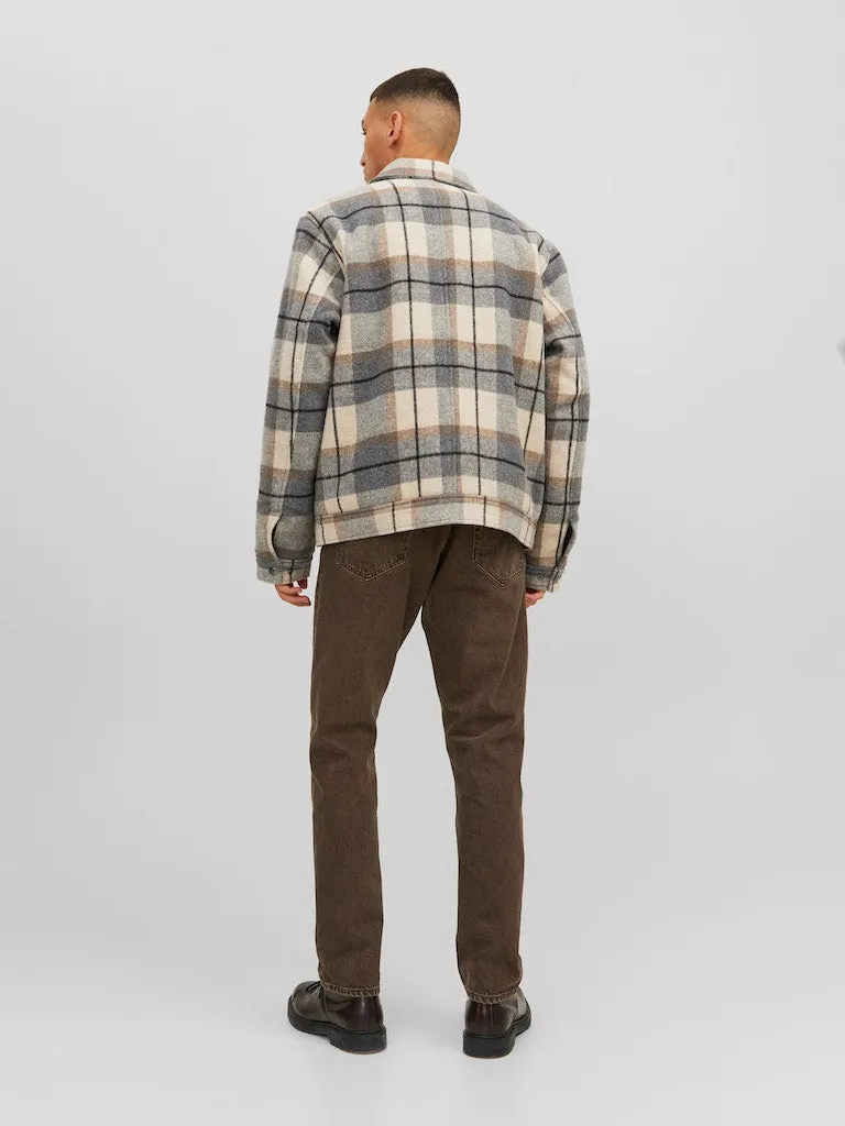Check Jacket - Lead Grey