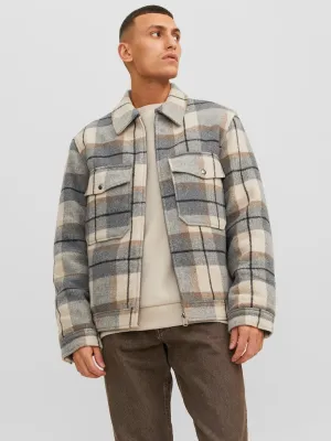 Check Jacket - Lead Grey