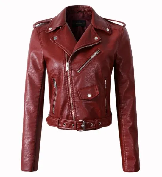 Cool Motorcycle Brando Diva Style Leather  Jacket Faux Leather  women leather coat  slim  jacket Leather