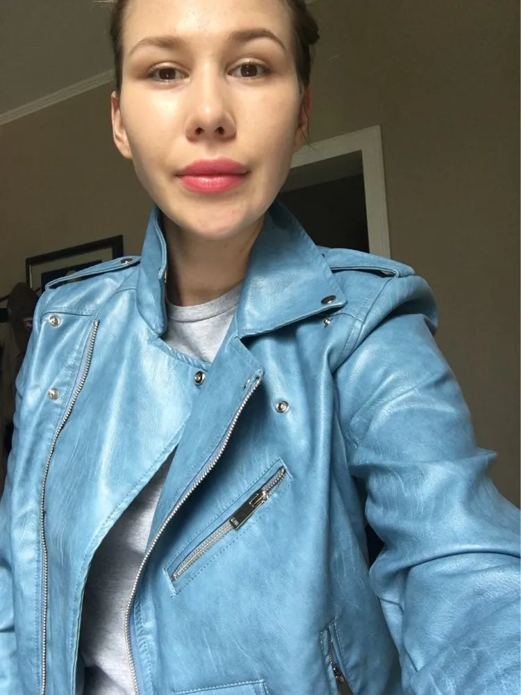Cool Motorcycle Brando Diva Style Leather  Jacket Faux Leather  women leather coat  slim  jacket Leather