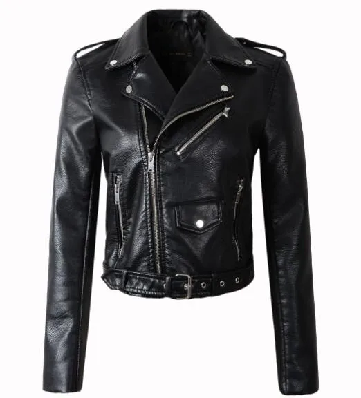 Cool Motorcycle Brando Diva Style Leather  Jacket Faux Leather  women leather coat  slim  jacket Leather