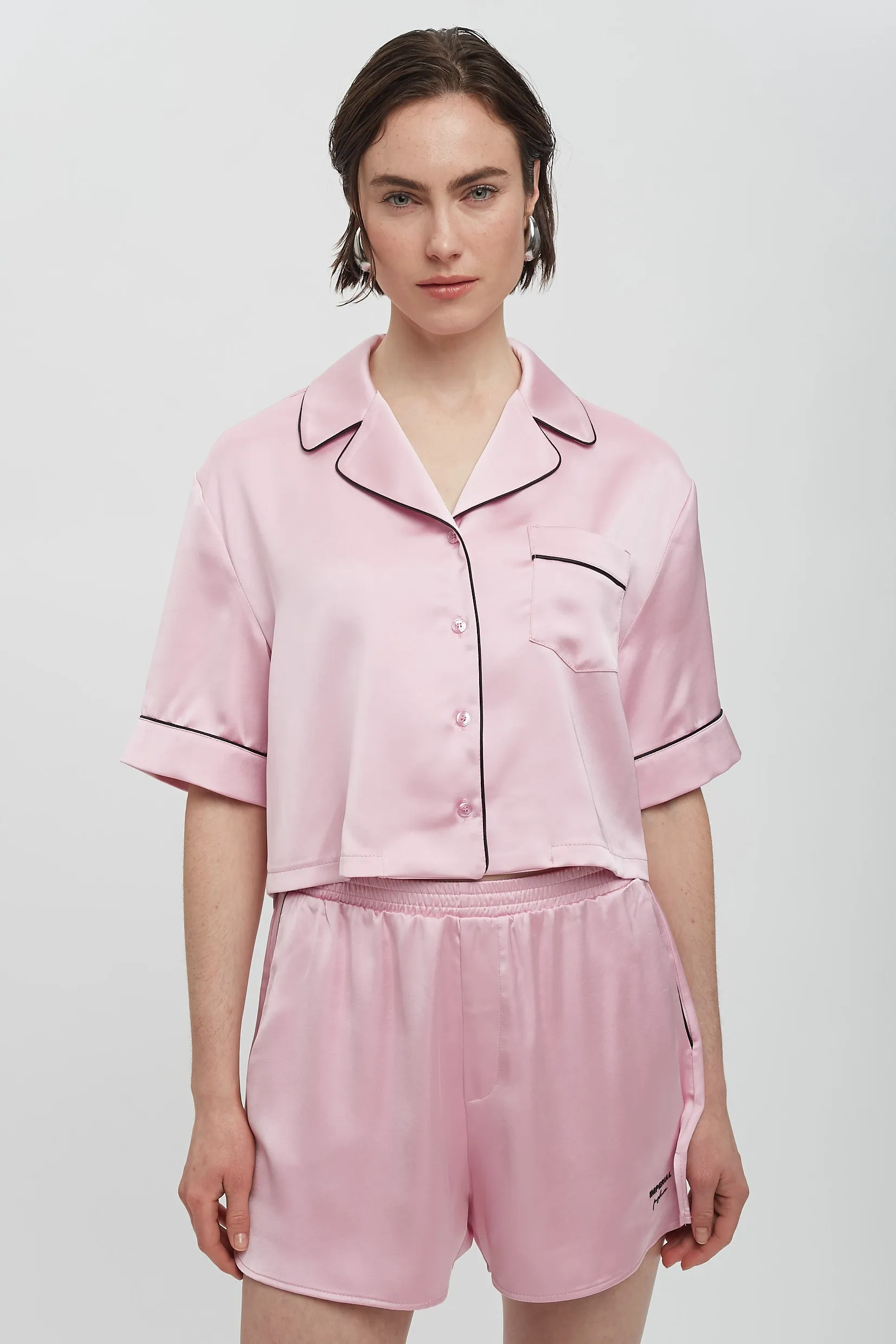 Cropped Satin Blouse
