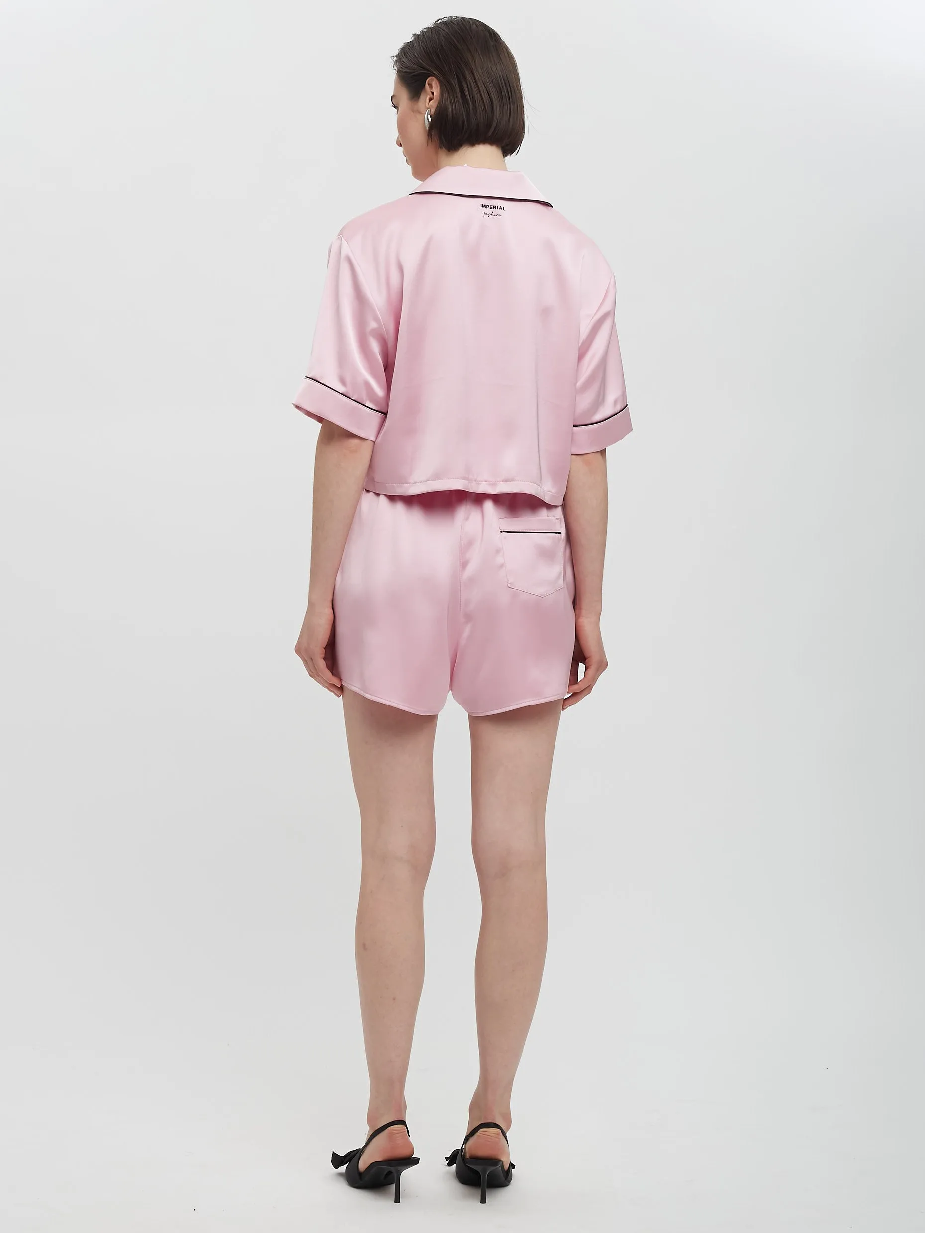 Cropped Satin Blouse