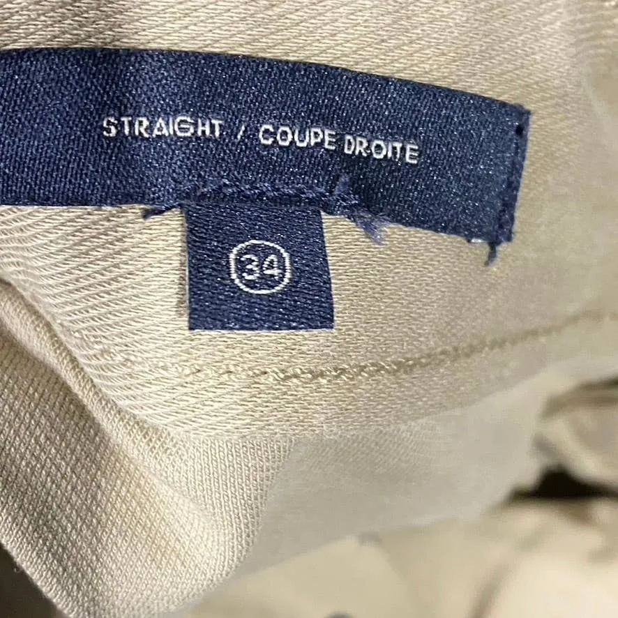 DOCKERS Men's Tan Smart 360 Comfort Knit Straight-Fit Pants SZ 34X32