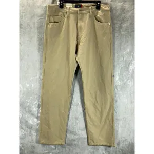 DOCKERS Men's Tan Smart 360 Comfort Knit Straight-Fit Pants SZ 34X32