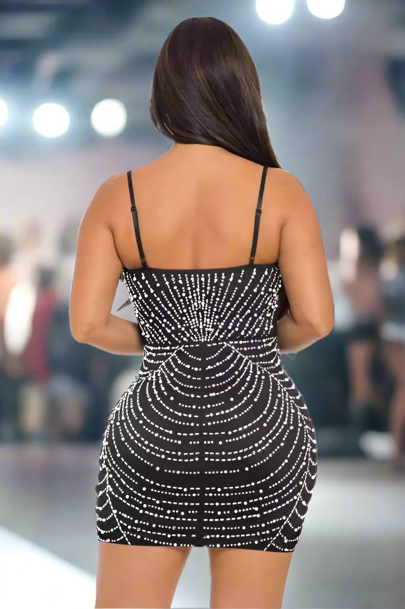 FEATHER GLAM MINI DRESS