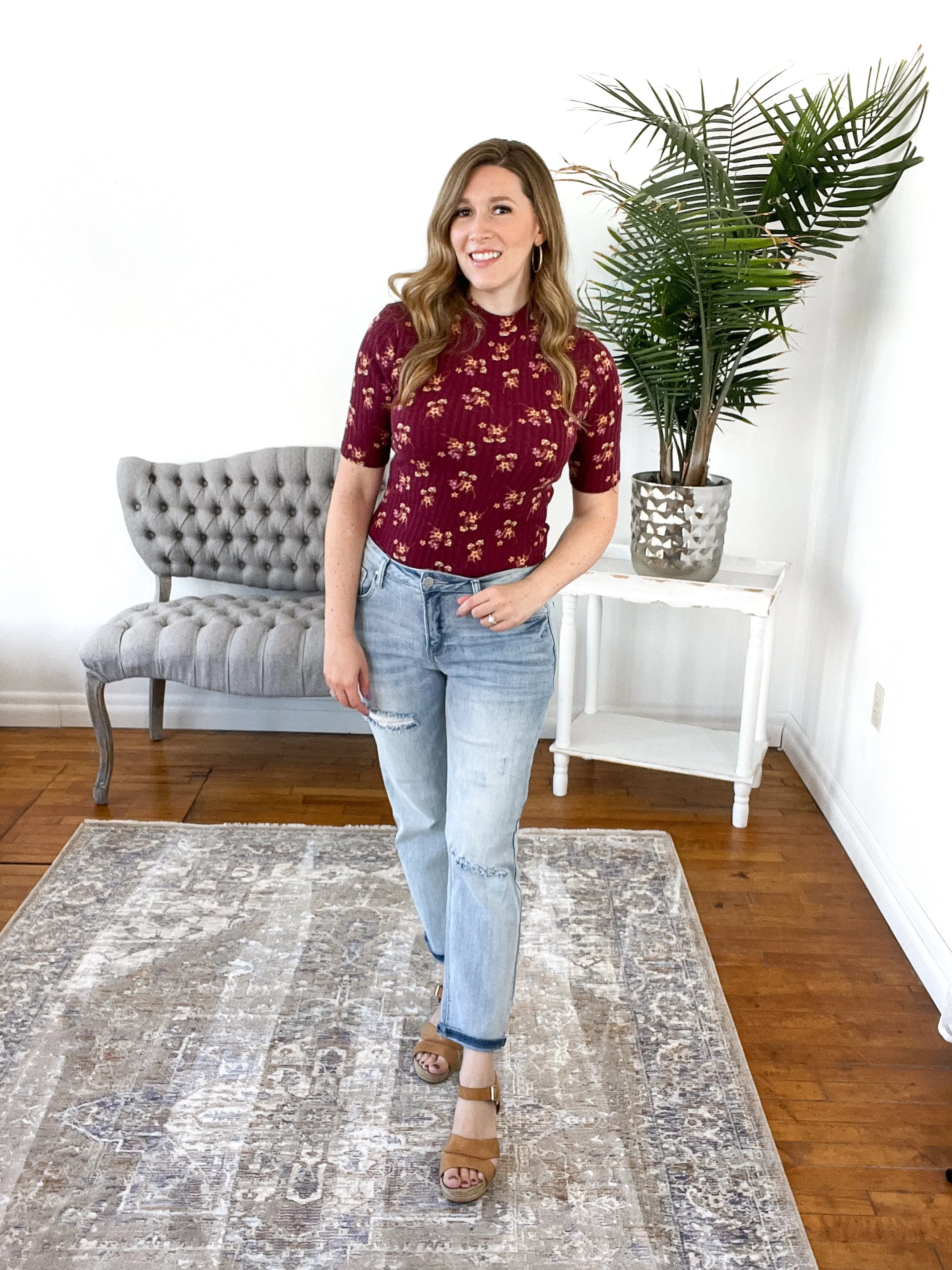 Gabriele Mid Rise Loose Leg Risen Jeans