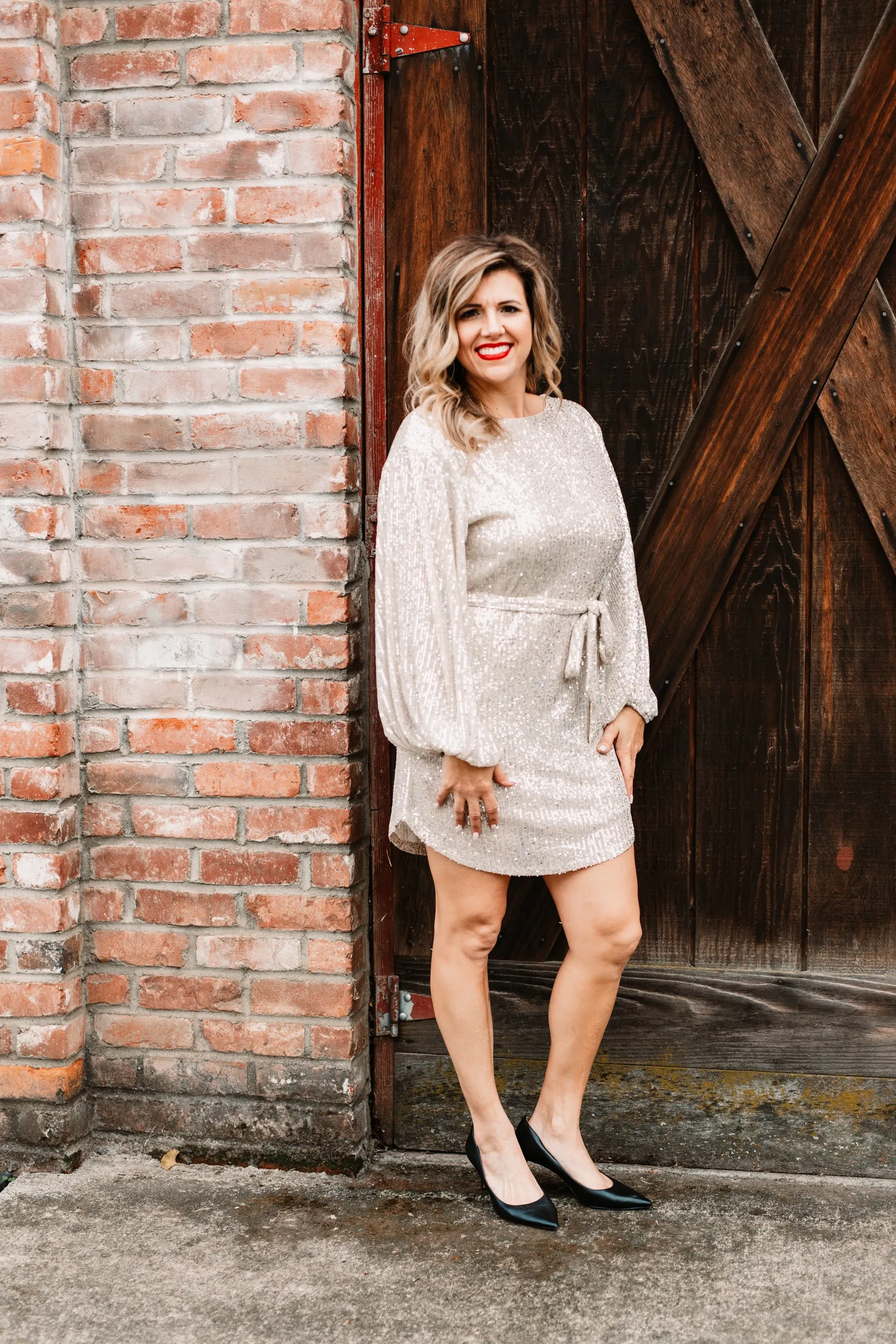 Glitzy Glam Champagne Dress