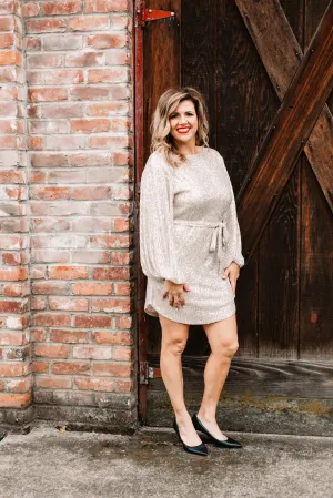 Glitzy Glam Champagne Dress