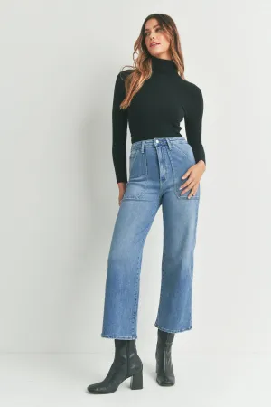 High Rise Cargo Wide Leg Jeans