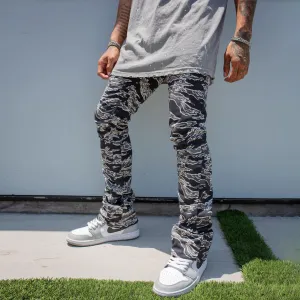 Hip-Hop Punk Trousers With Vintage Texture Print