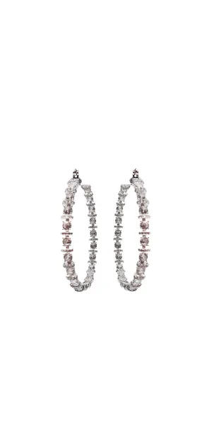 Large Cubic Zirconia Hoop Earrings