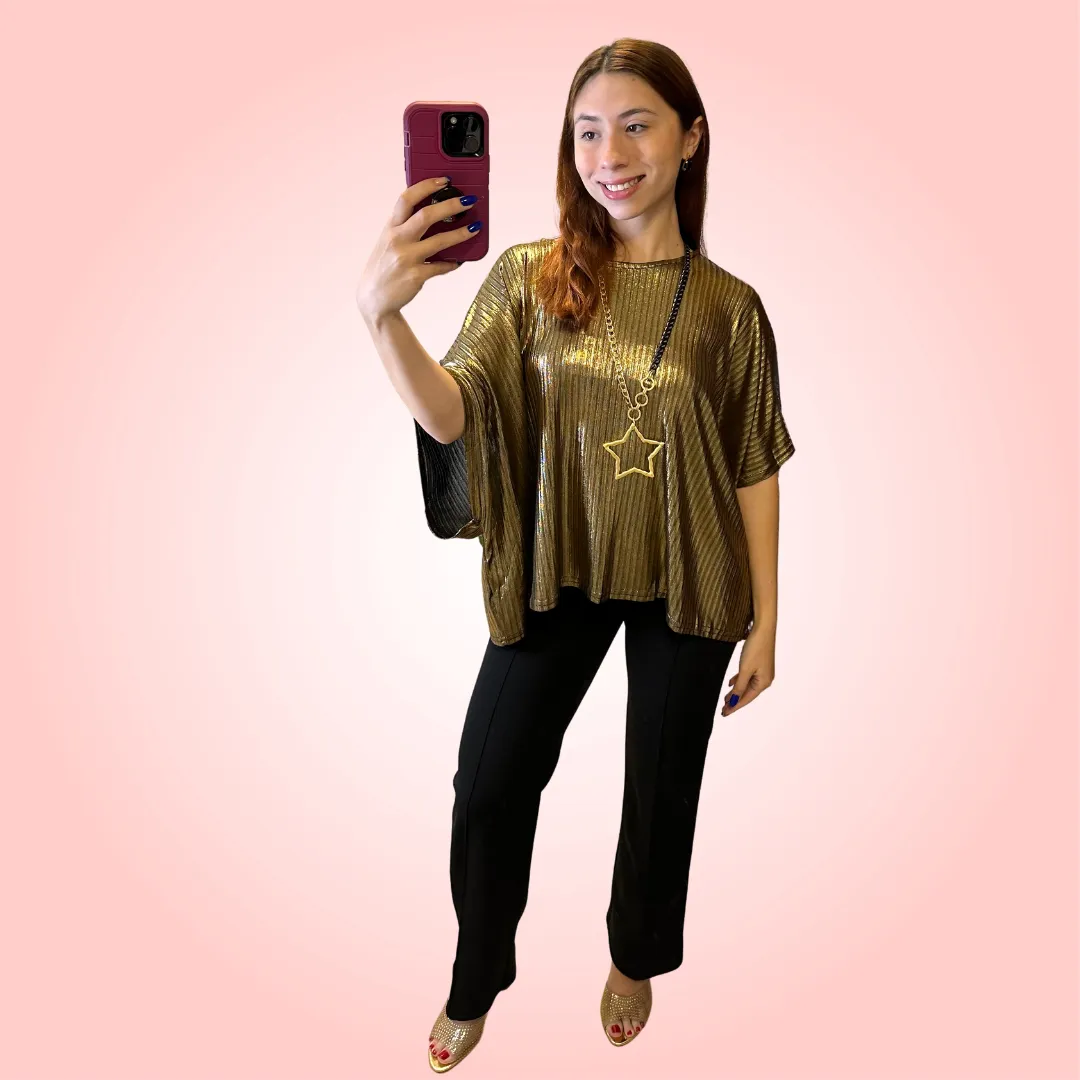 Metallic Gold Lurex Top