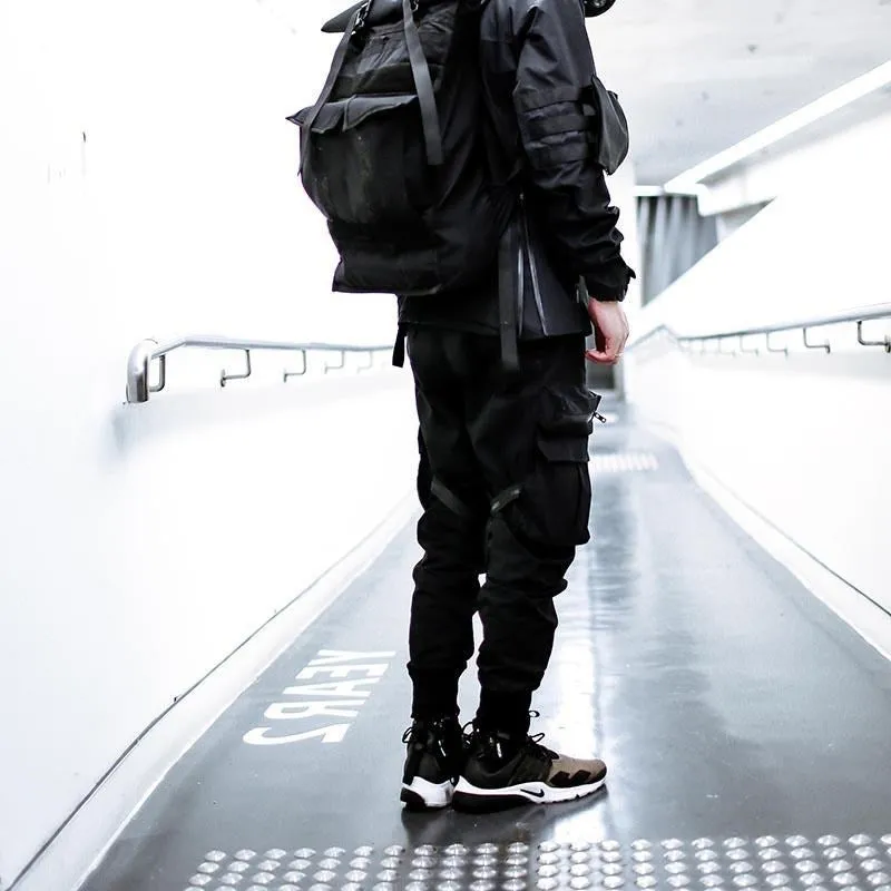 Paratrooper pants with streamers and multi-pockets