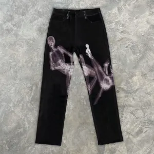 Retro character scan print jeans