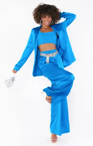 Show Me Your Mumu Felix Blazer Blue Luxe Satin