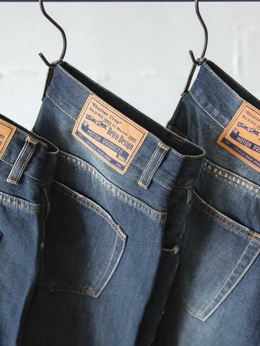 Tooling Retro Washed Ripped Slim-Fit Nine-Point Men's Jeans