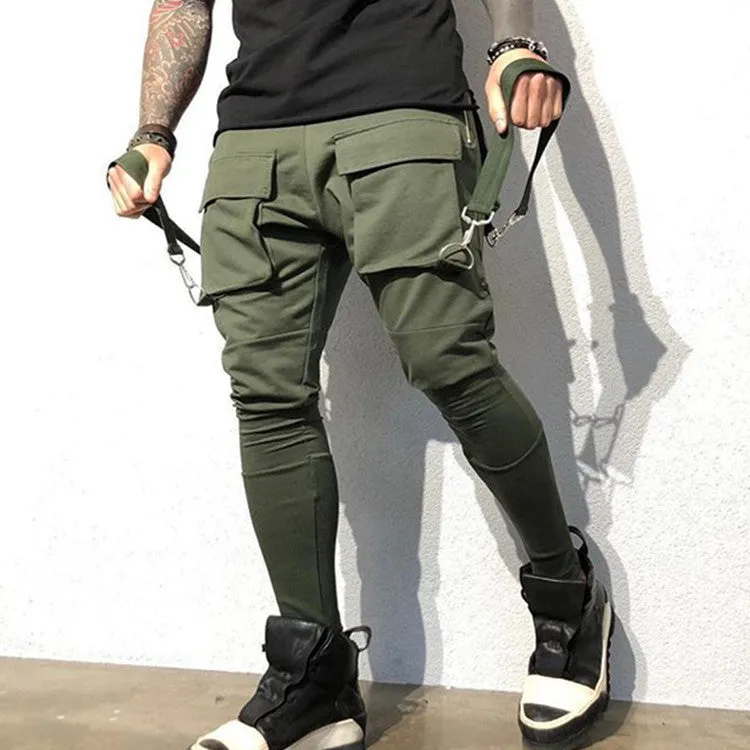 Trendy hip-hop multi-pocket trousers casual sports pants