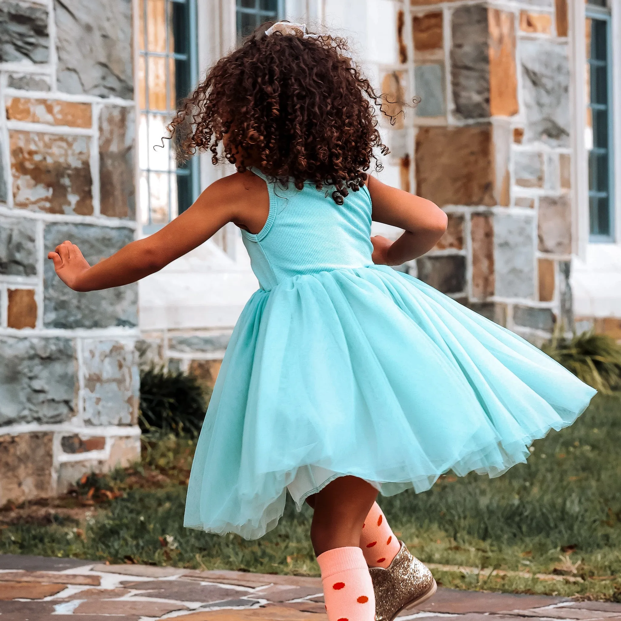 TUTU DRESS | dusty teal | girls**FINAL SALE** Please size up!
