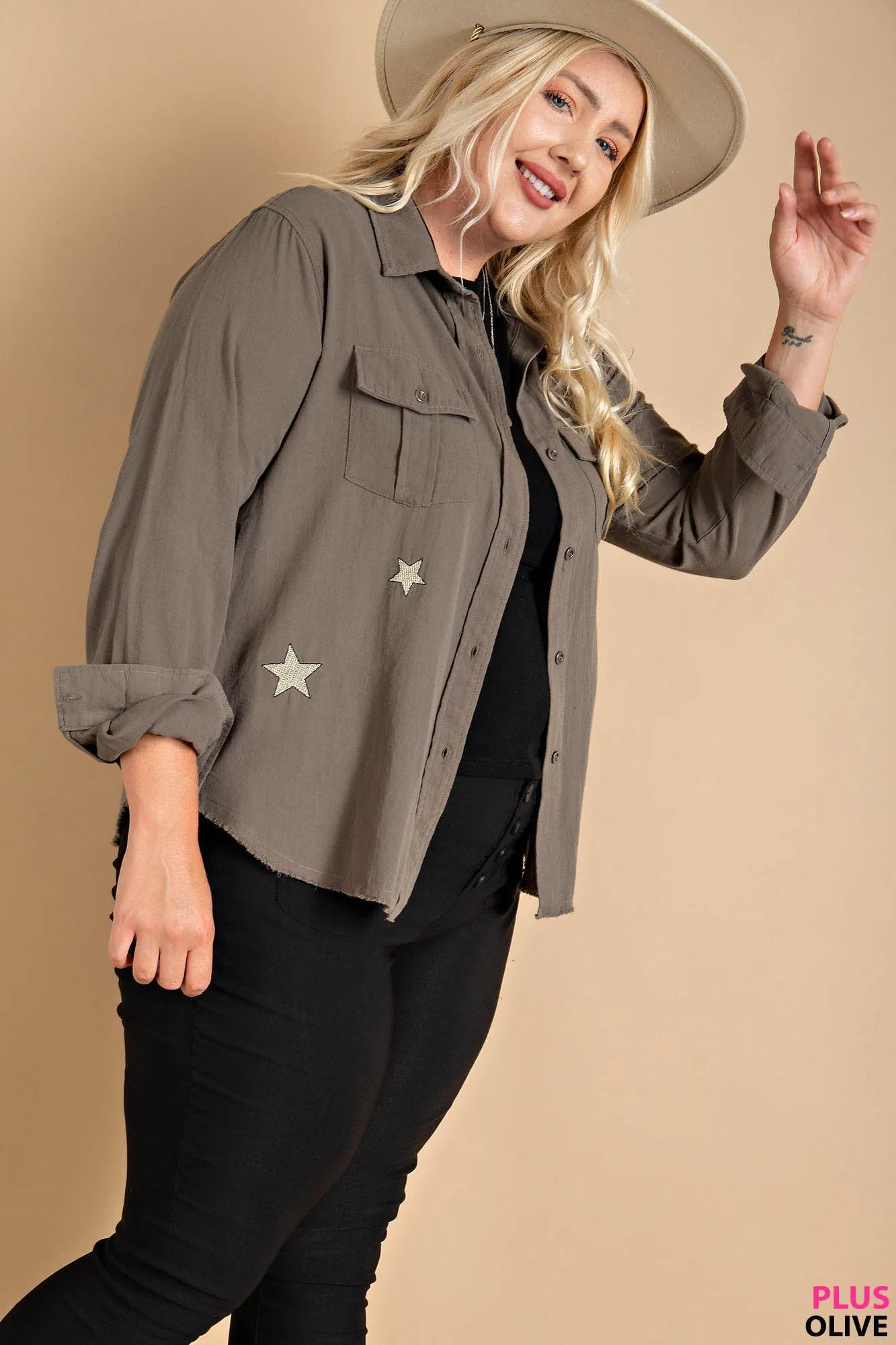When I Met You Star Button Down