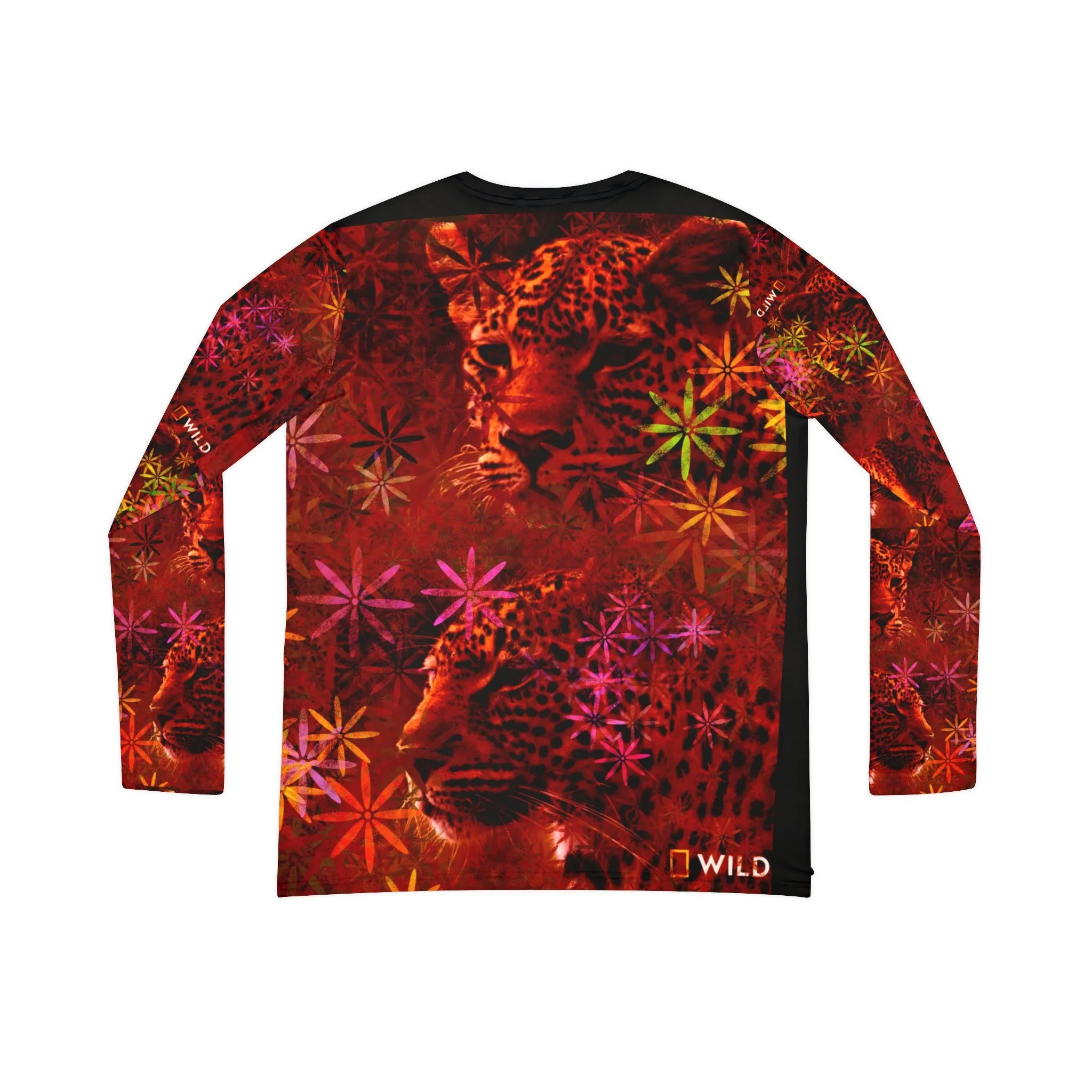 Women's Long Sleeve V-neck Shirt, Cats in Red