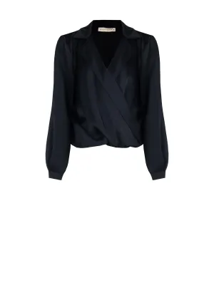Wrap Satin Blouse